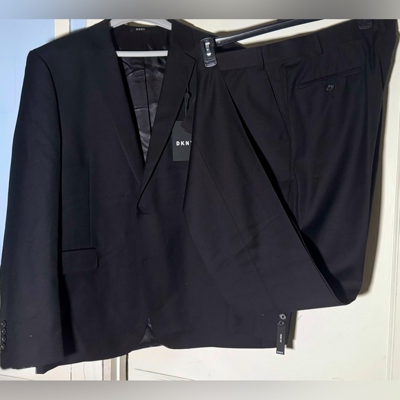 Dkny Other - DKNY Men's Black 2 pc Suit Coat Pants Set, Blazer & Slacks, 46Reg 39W, NWT